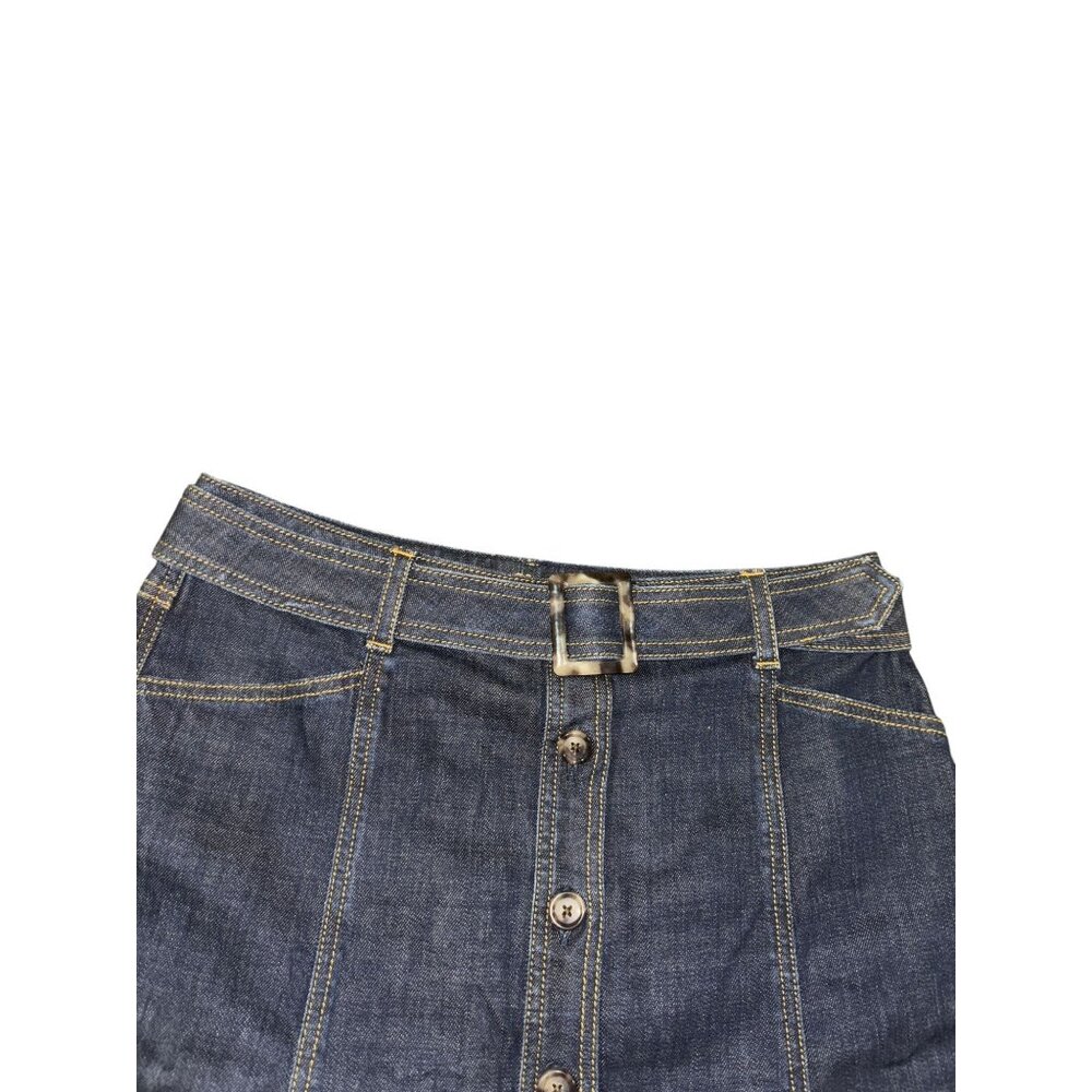 Ann Taylor Size 10 Dark Wash Button Front Denim Skirt - Picture 3 of 5